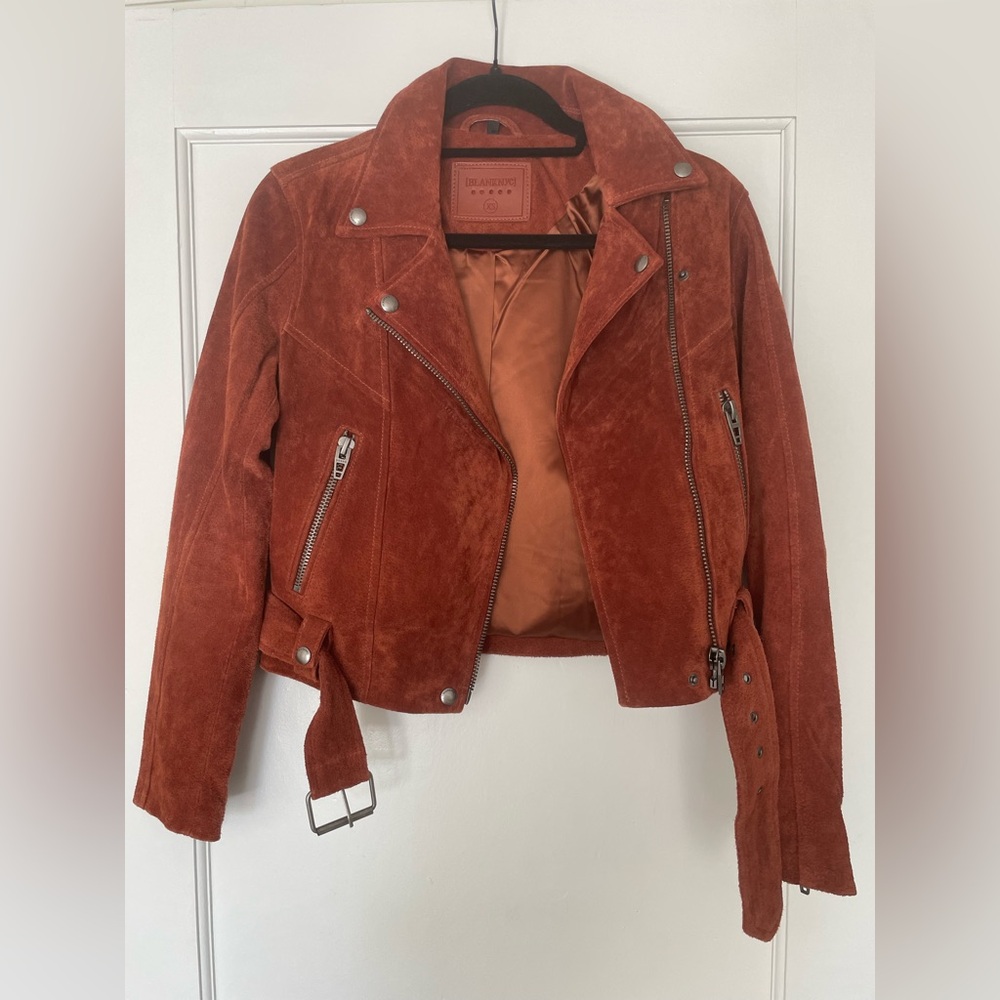 Blank NYC Rust Suede Moto Jacket